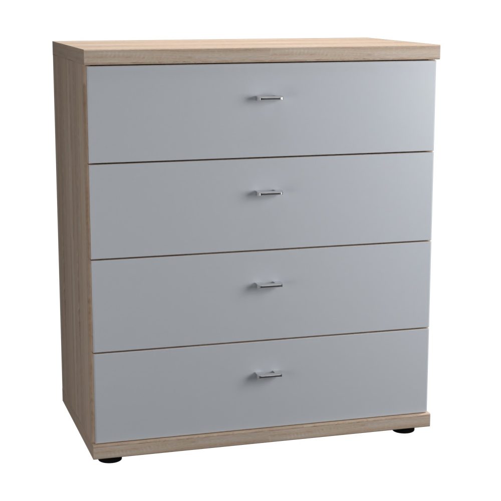  Knightsbridge KB4CAG 4 Drawer Chest, All Glass